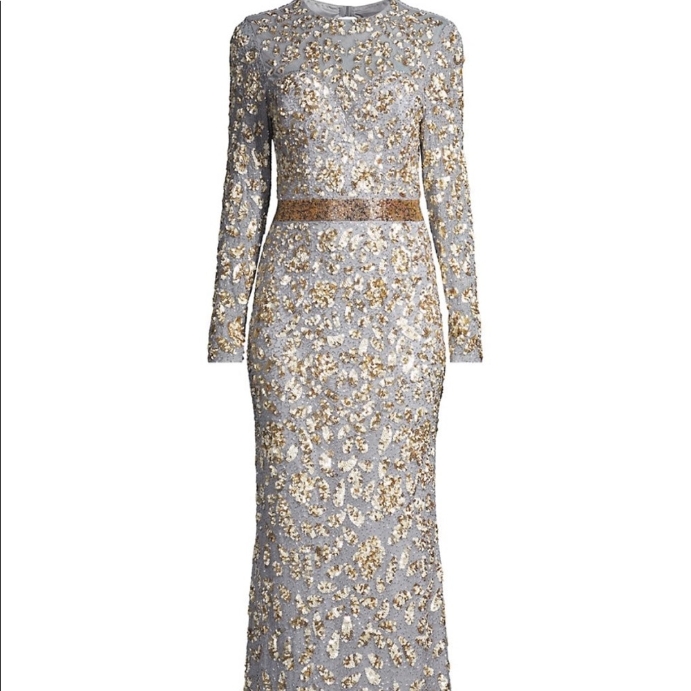 Mac Duggal Gold and Silver Sequin Wedding Dress